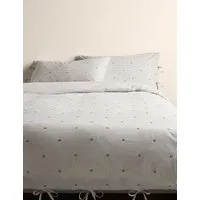 Pure Cotton Striped Embroidered Bedding Set - Marble alternate view
