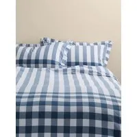 Pure Cotton Striped Gingham Bedding Set - Blue Mix alternate view