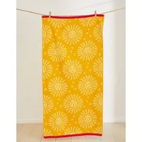 Pure Cotton Sun Beach Towel - Yellow Mix alternate view