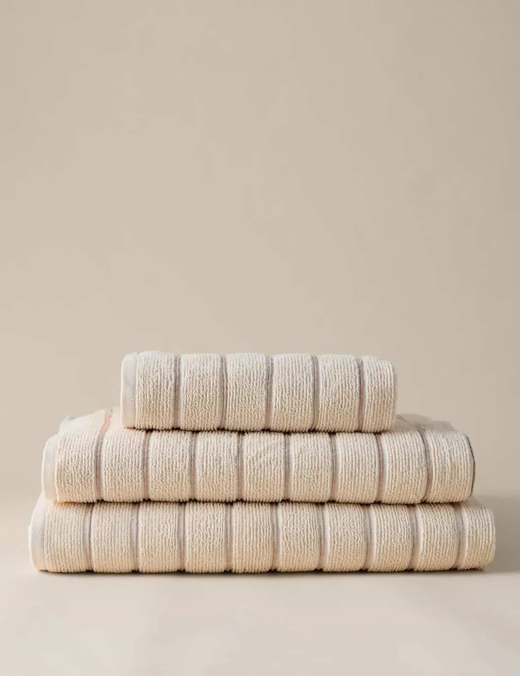Pure Cotton Textured Striped Towel - Natural Mix product
