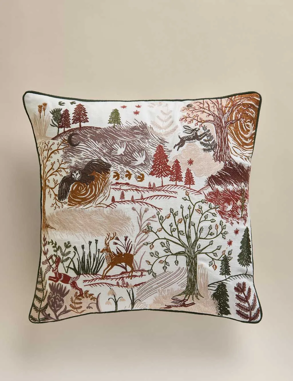 Pure Cotton Woodland Cushion - Multi product