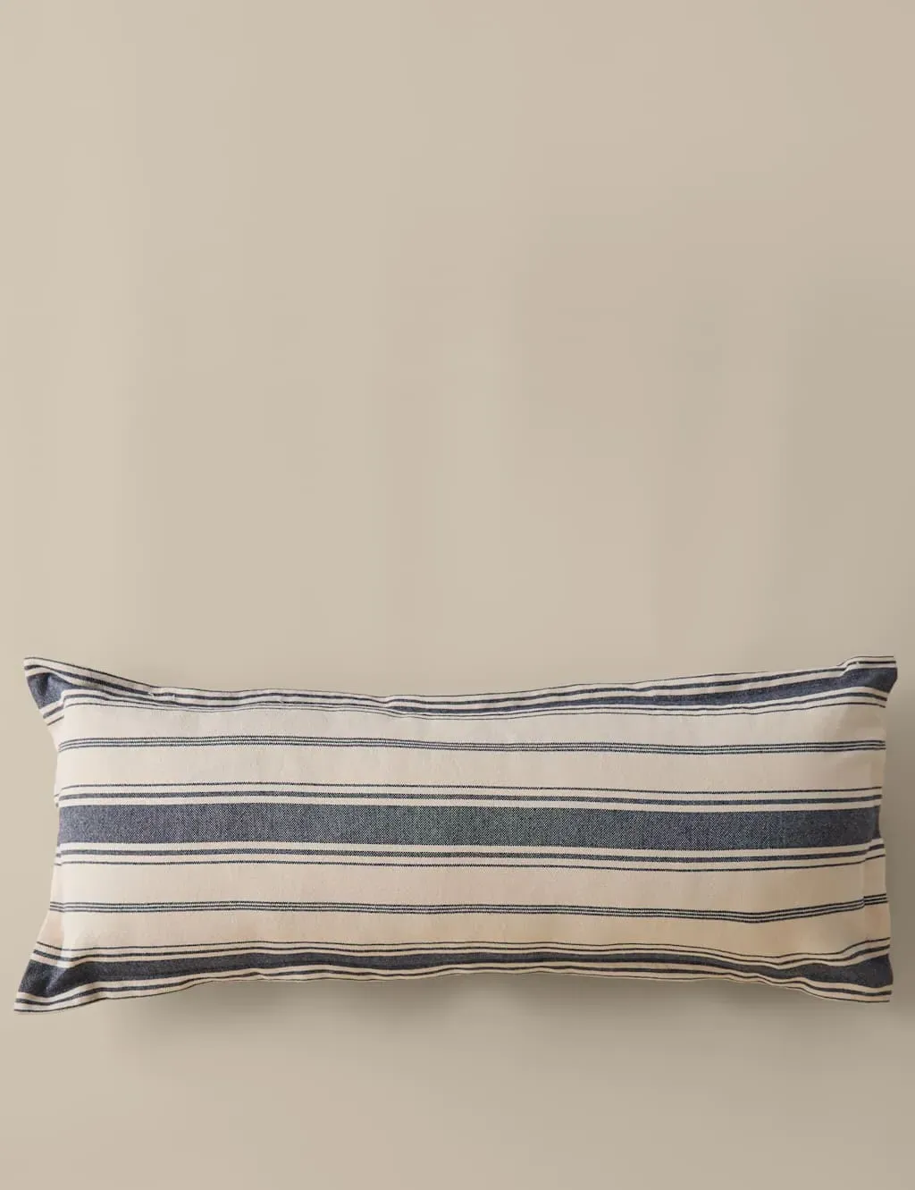 Pure Cotton Woven Stripe Bolster Cushion - Navy Mix product