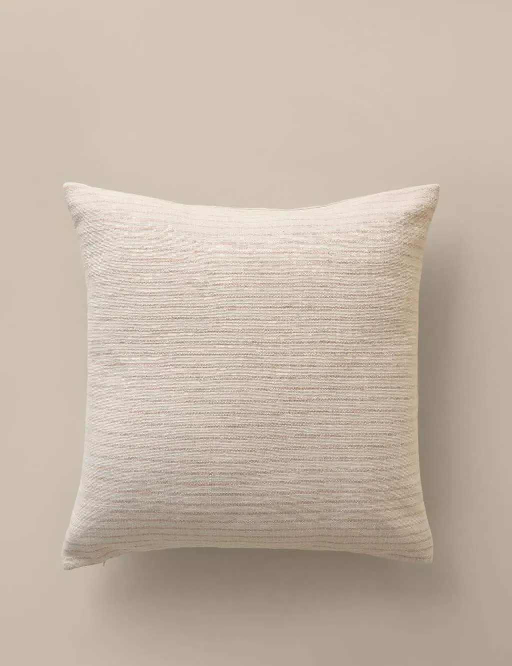 Pure Cotton Woven Stripe Square Cushion - Natural Mix product