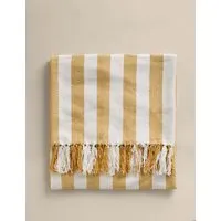 Pure Cotton Woven Striped Throw - Yellow Mix alternate view