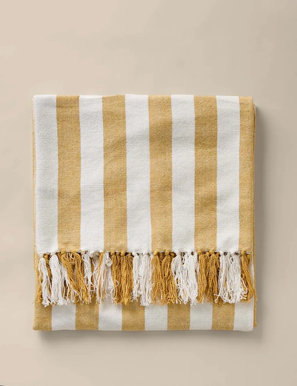 Pure Cotton Woven Striped Throw - Yellow Mix product
