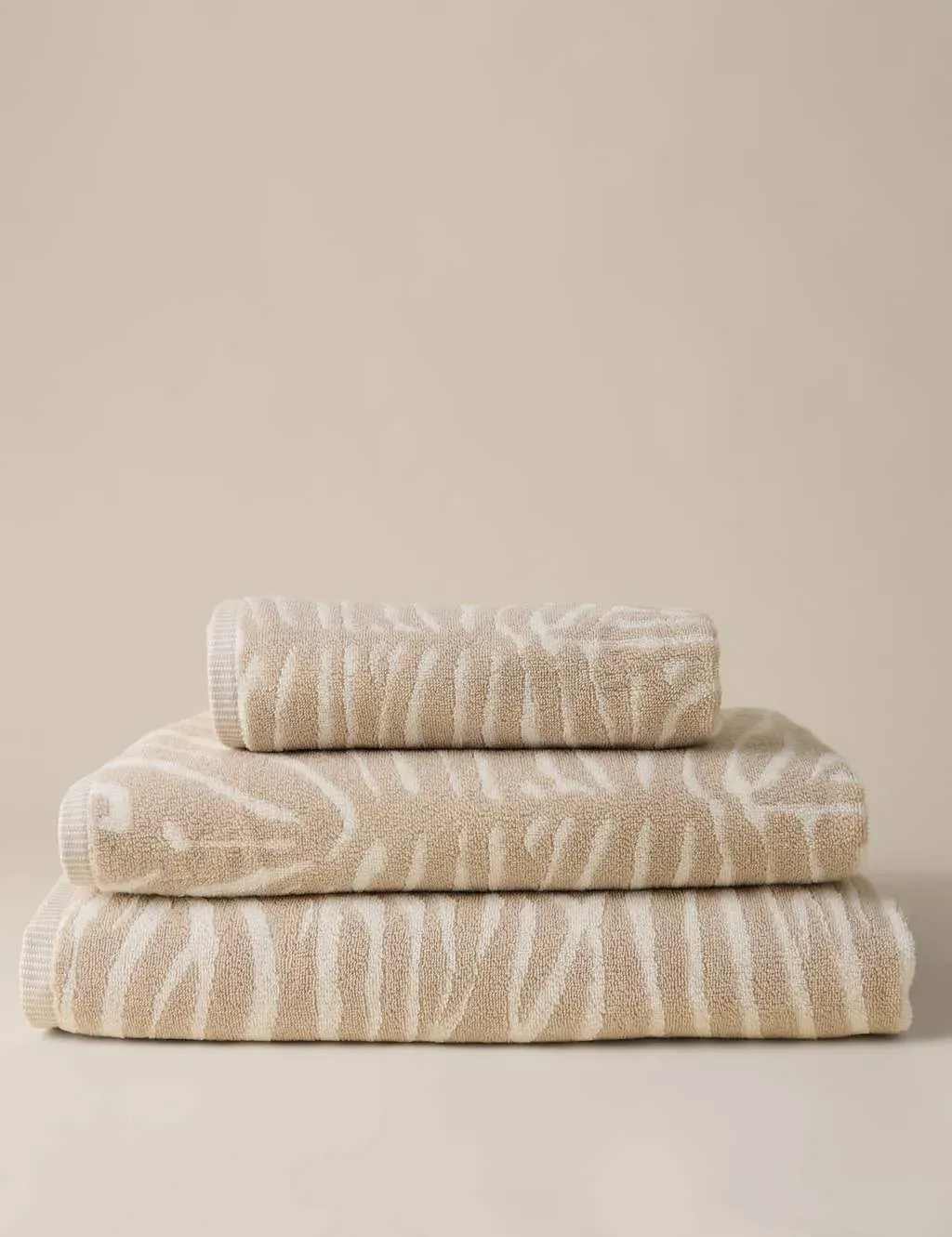 Pure Cotton Zebra Patterned Towel - Natural Mix product