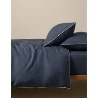 Pure Linen 190gsm Bedding Set - Navy, Linen alternate view