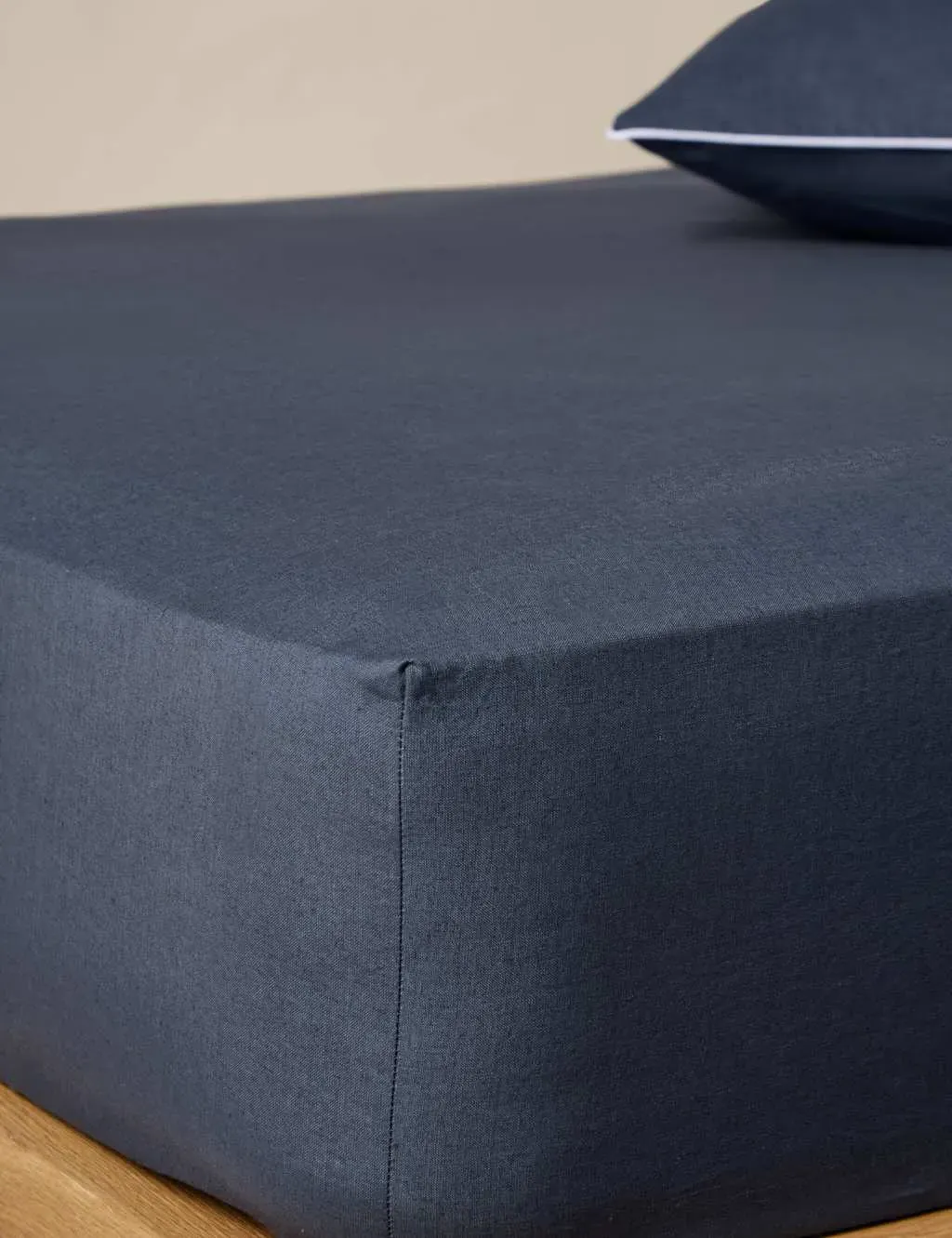 Pure Linen 190gsm Deep Fitted Sheet - Navy product