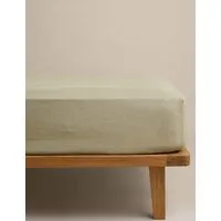 Pure Linen Deep Fitted Sheet - Soft Khaki, Linen alternate view