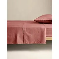 Pure Linen Flat Sheet - Clay alternate view