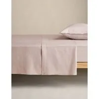Pure Linen Flat Sheet - Soft Pink, Linen alternate view