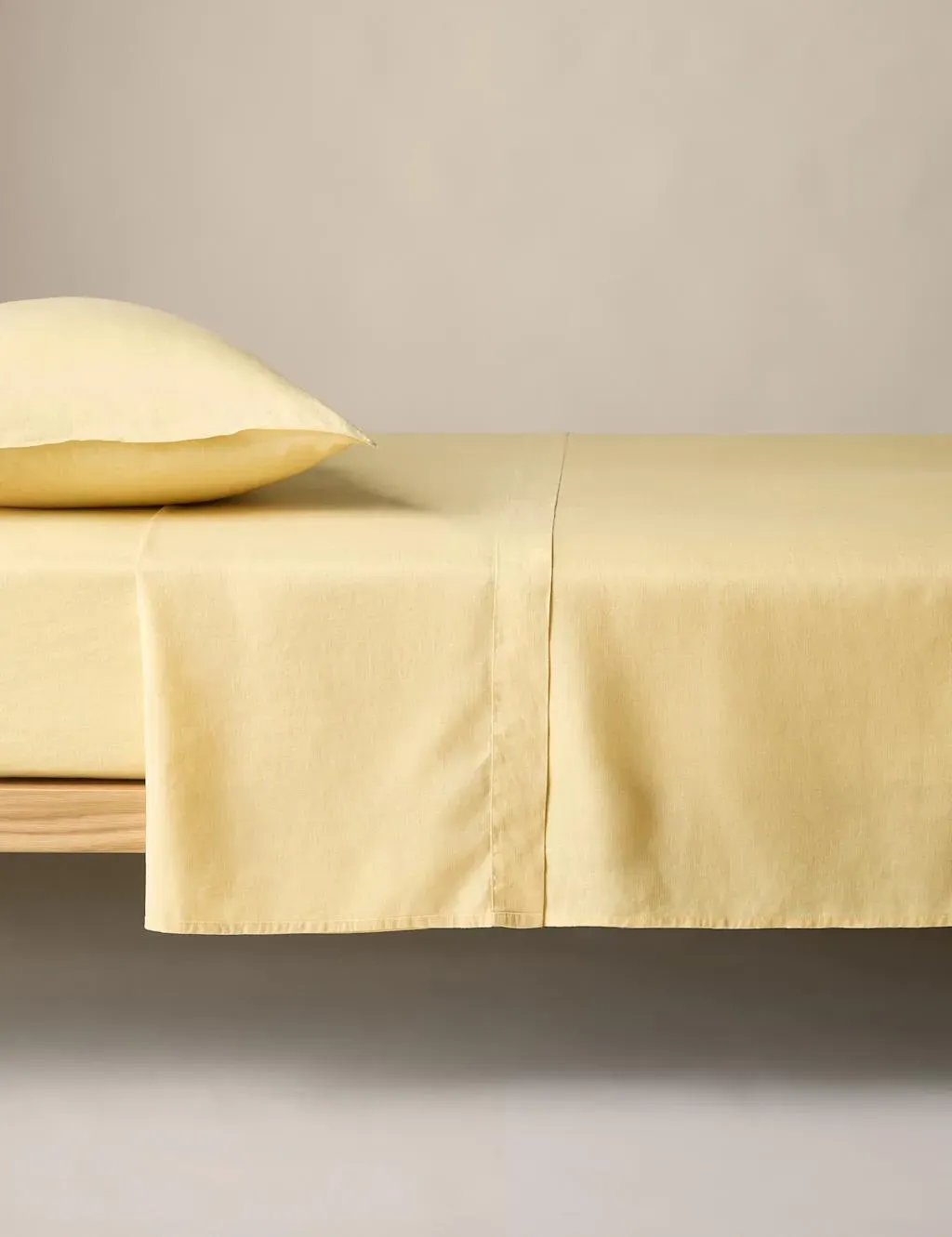 Pure Linen Flat Sheet - Soft Yellow product
