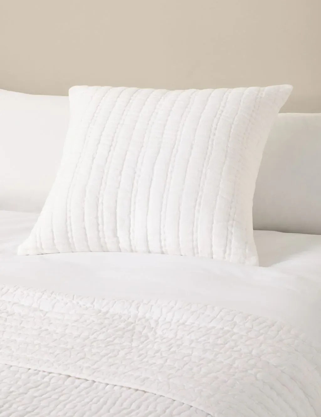 Pure Linen Large Textured Decorative Cushion - White product