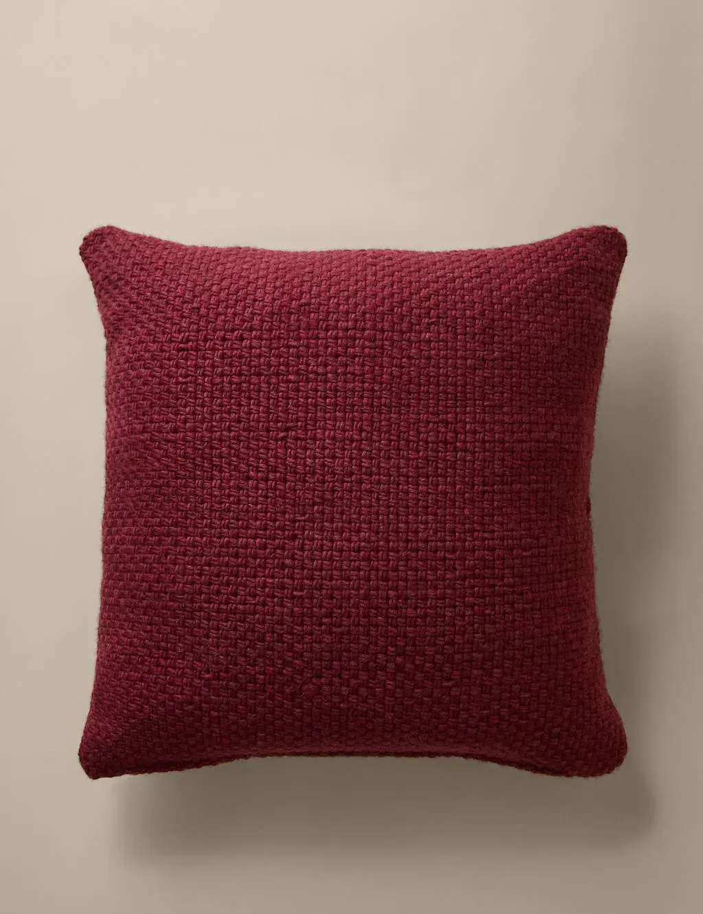 Pure Wool Basket Weave Cushion - Red product