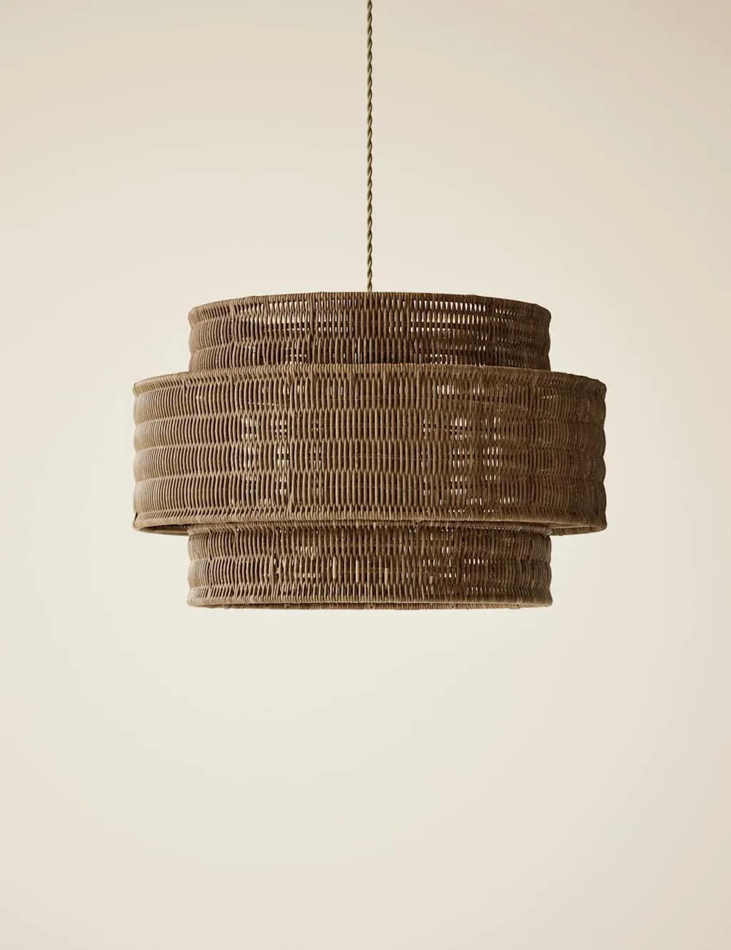 Rattan 3-Tiered Easy Fit Light Shade - Natural product
