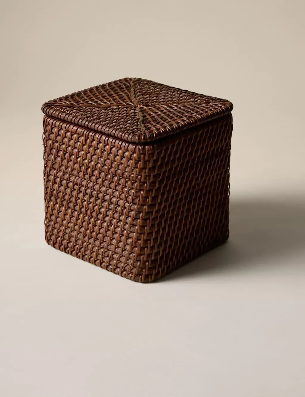 Rattan Structured Cube Storage Box - Brown product