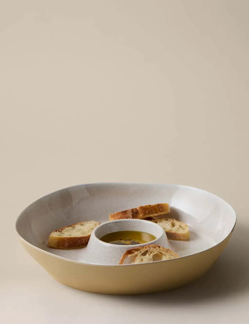 Reactive Glaze Picnic Chip & Dip Bowl - Natural, Melamine product