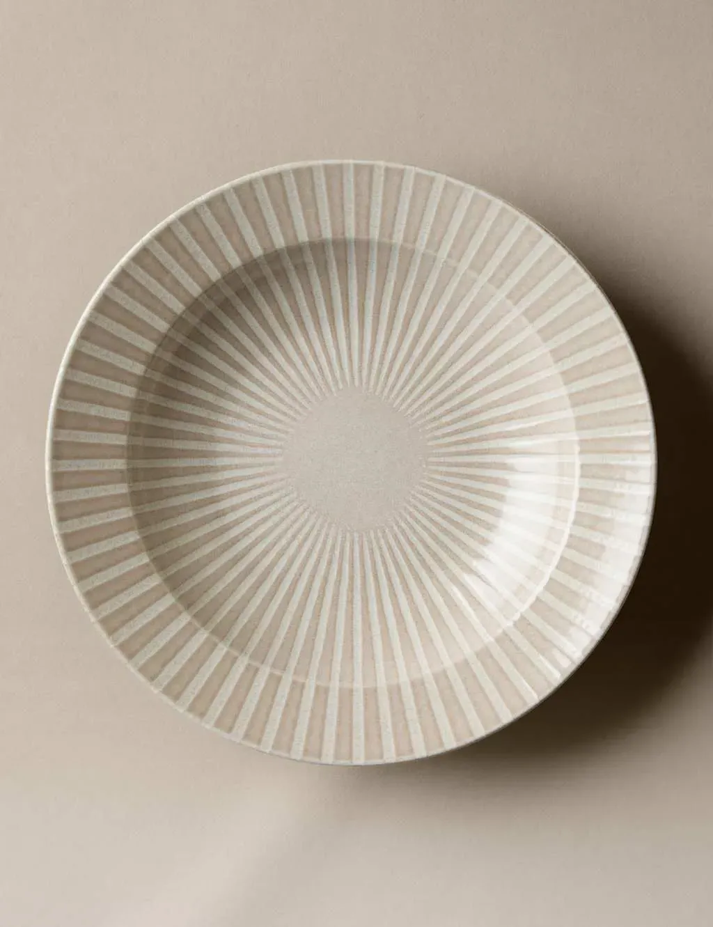 Reactive Striped Pasta Bowl - Natural, Stoneware product