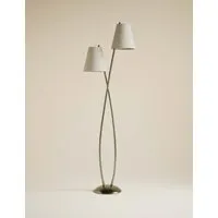 Rechargeable Curved Double Floor Lamp - Antique Brass alternate view