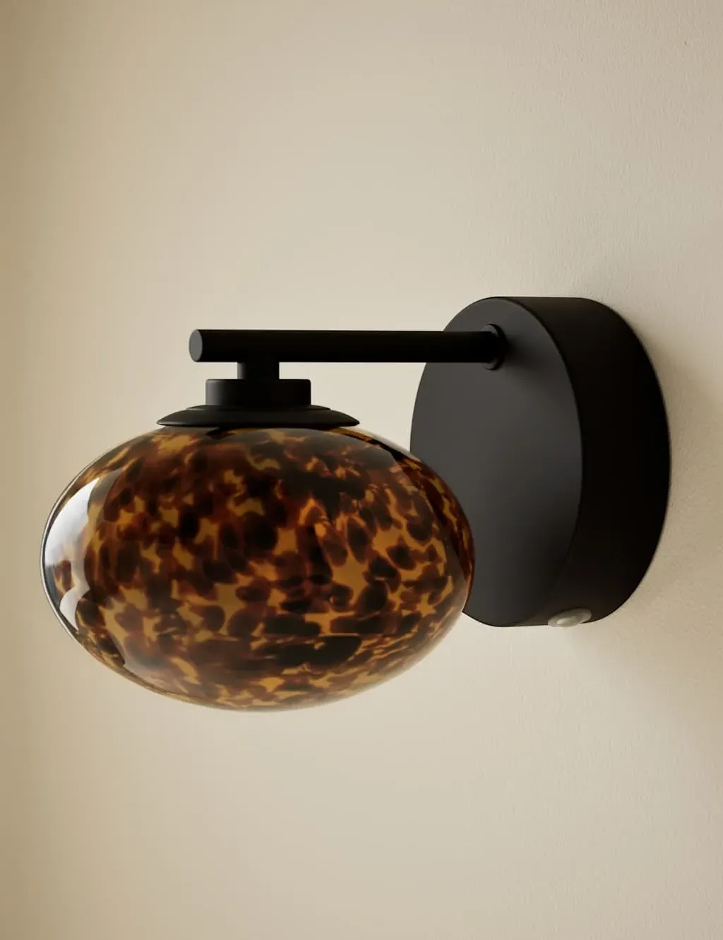 Rechargeable Tortoiseshell Glass Wall Light - Black product