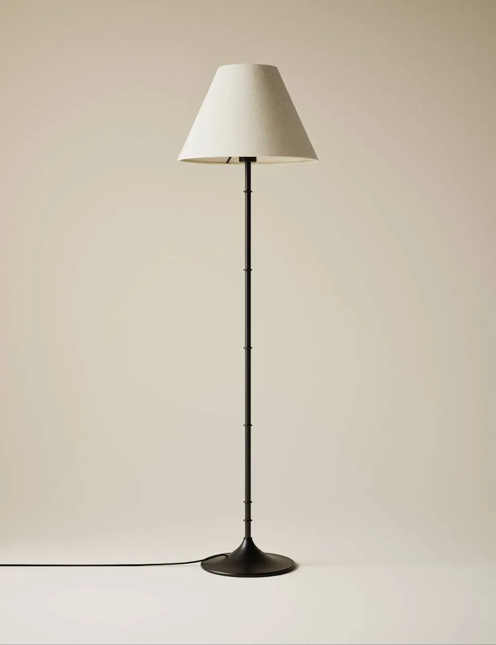 Ribbed Floor Light - Black, Metal product