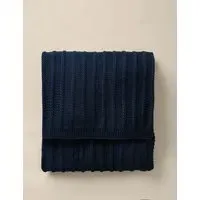 Ribbed Knitted Throw - Navy alternate view
