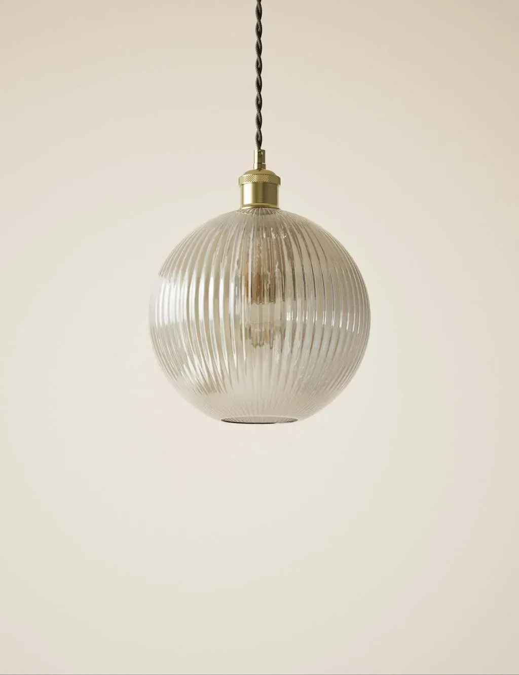 Ridged Glass Ceiling Lamp Shade - Champagne product