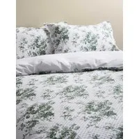 Sabrine Floral Dobby Bedding Set - Teal, Pure Cotton alternate view