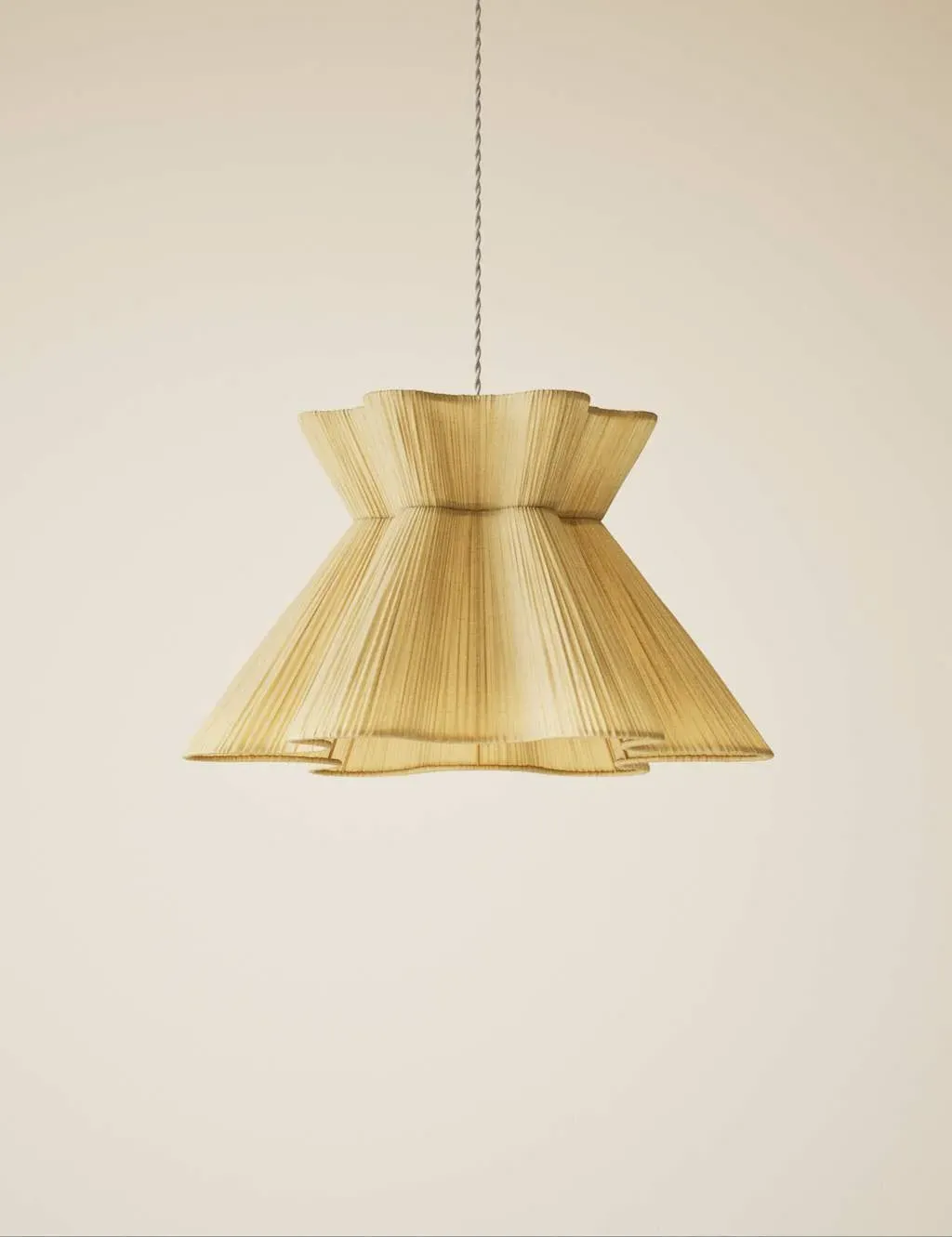 Scallop Pleated Easy Fit Ceiling Lamp Shade - Cream, Fabric product