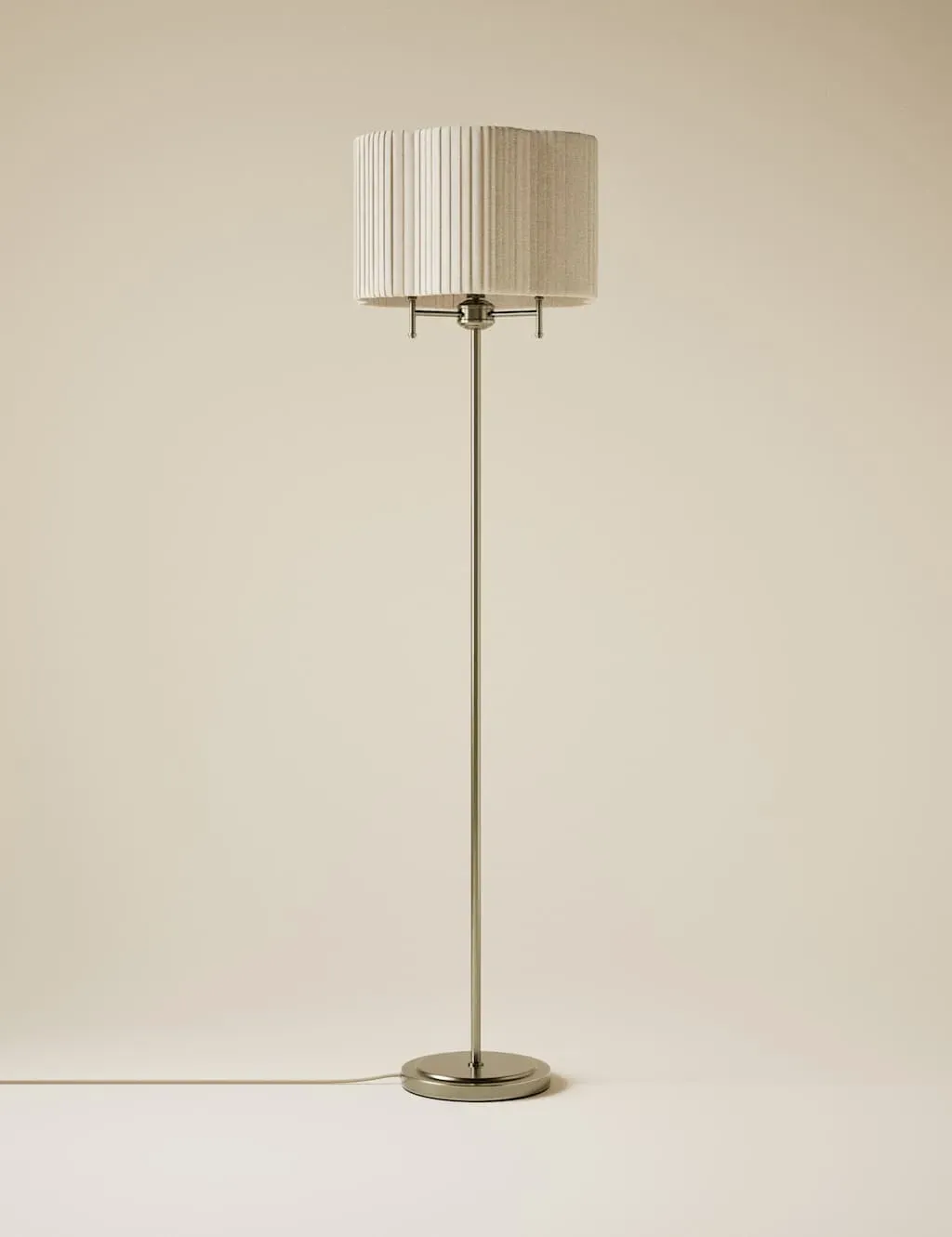 Scallop Pleated Shade Brass Base Floor Lamp - Antique Brass product