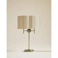 Scallop Pleated Shade Brass Base Table Lamp - Antique Brass alternate view