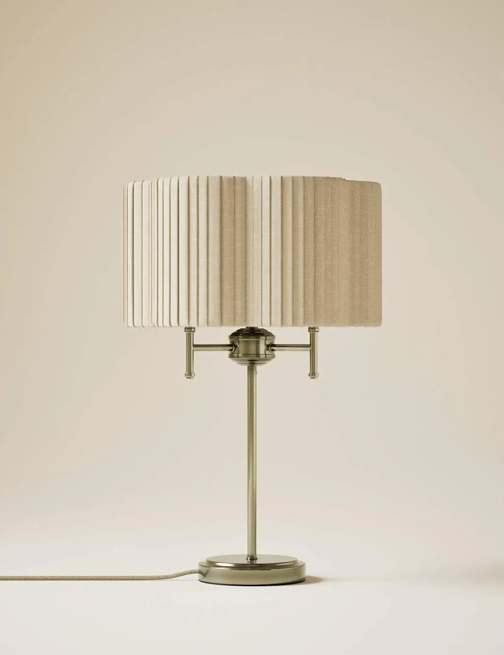 Scallop Pleated Shade Brass Base Table Lamp - Antique Brass product