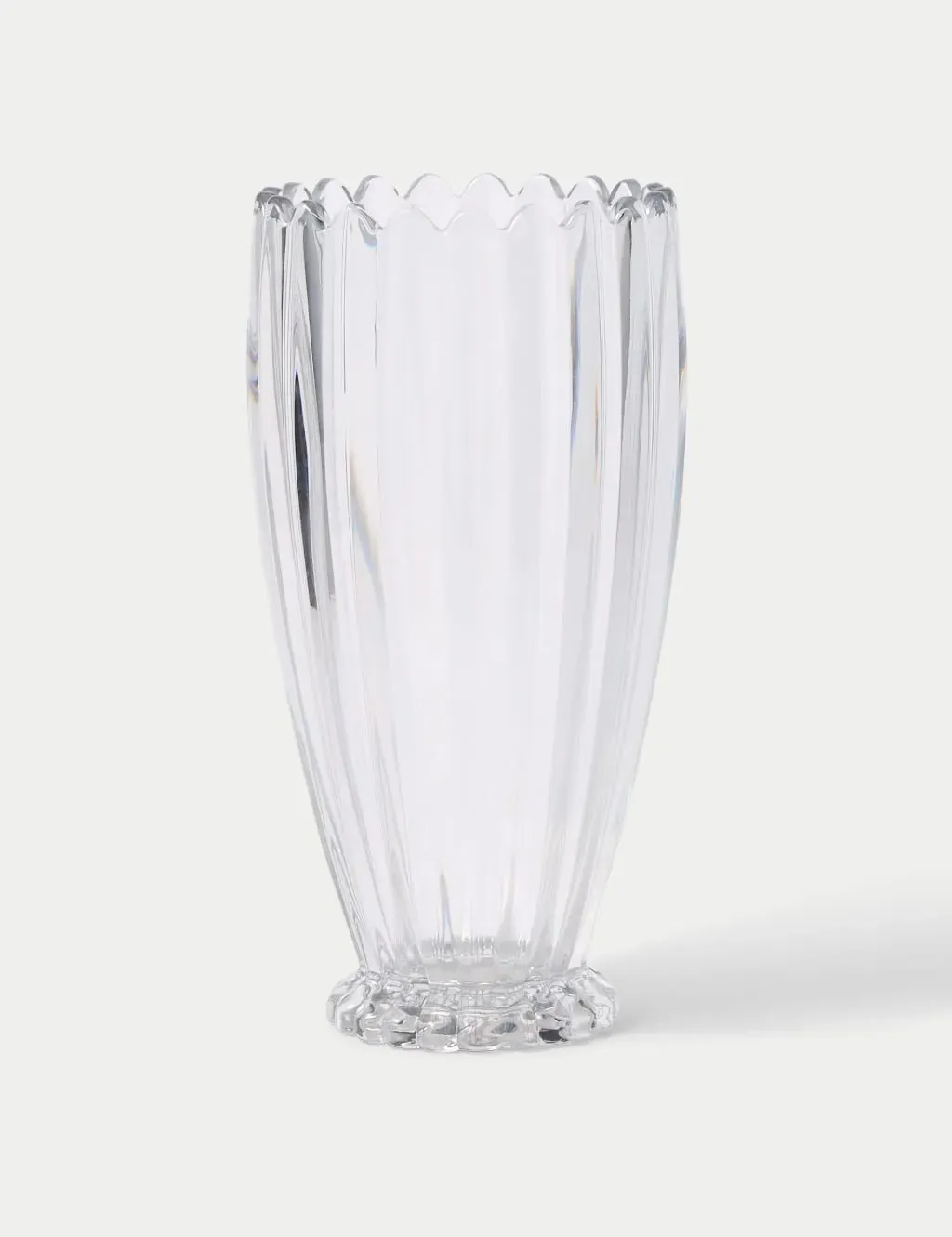 Scallop Tapered Glass Vase - Clear product