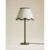 Scallop Trim Conical Lamp Shade - Green alternate view