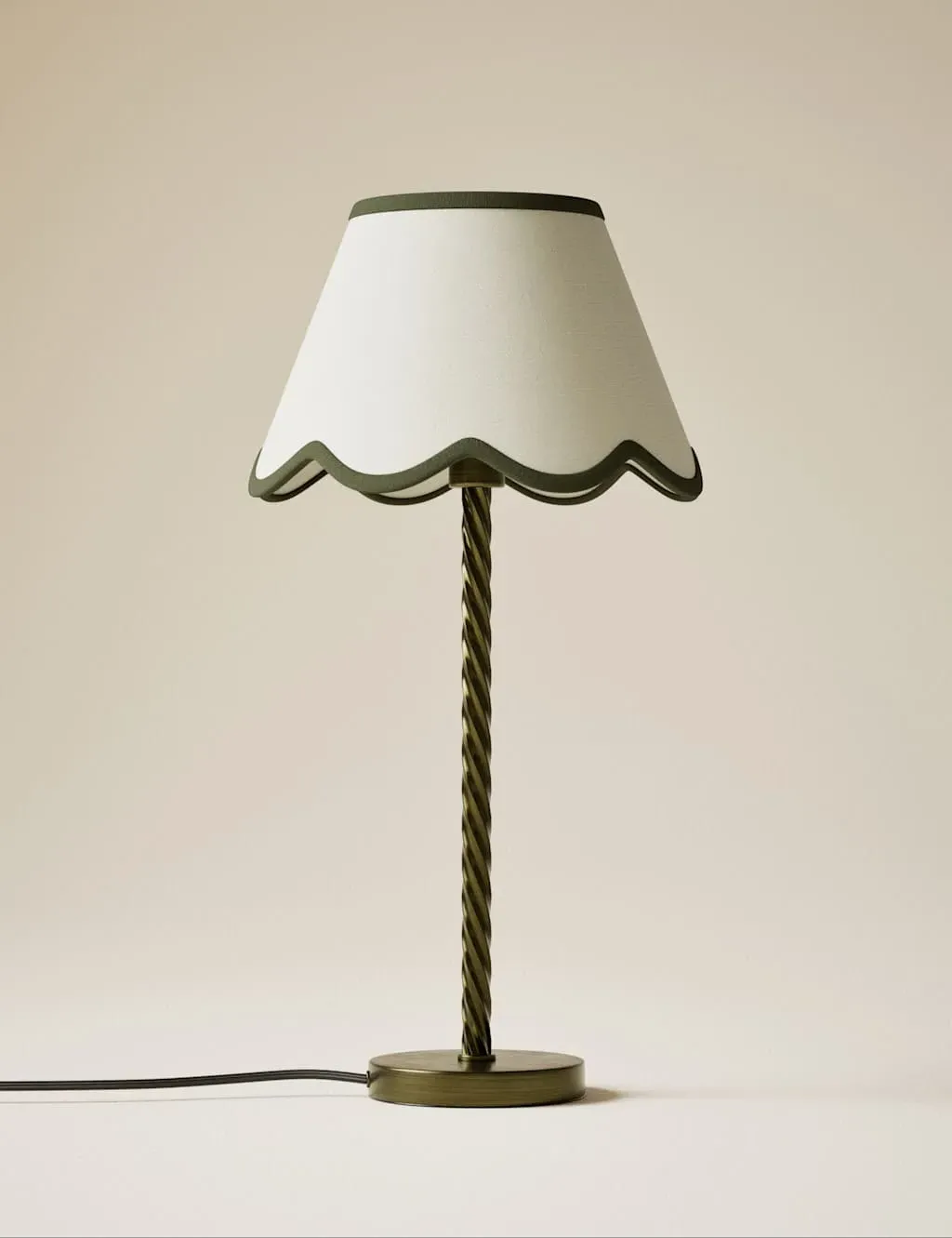 Scallop Trim Conical Lamp Shade - Green product