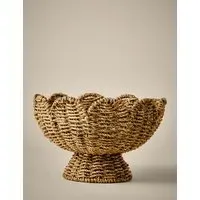 Seagrass Woven Scallop Footed Serving Bowl - Natural alternate view