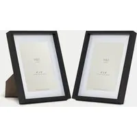 Set of 2 6x8 Inch Photo Frames - Black, Wood-Effect alternate view