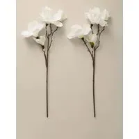 Set of 2 Artificial Magnolia Single Stems - White Mix alternate view