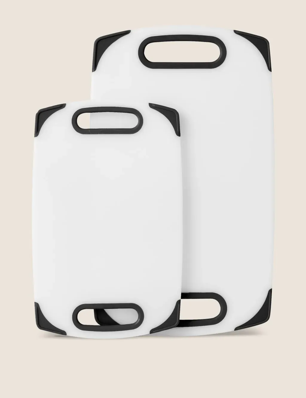 Set of 2 Chopping Boards Antibacterial - White, Plastic product