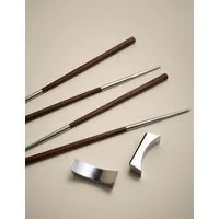 Set of 2 Chopsticks with Rest - Brown alternate view