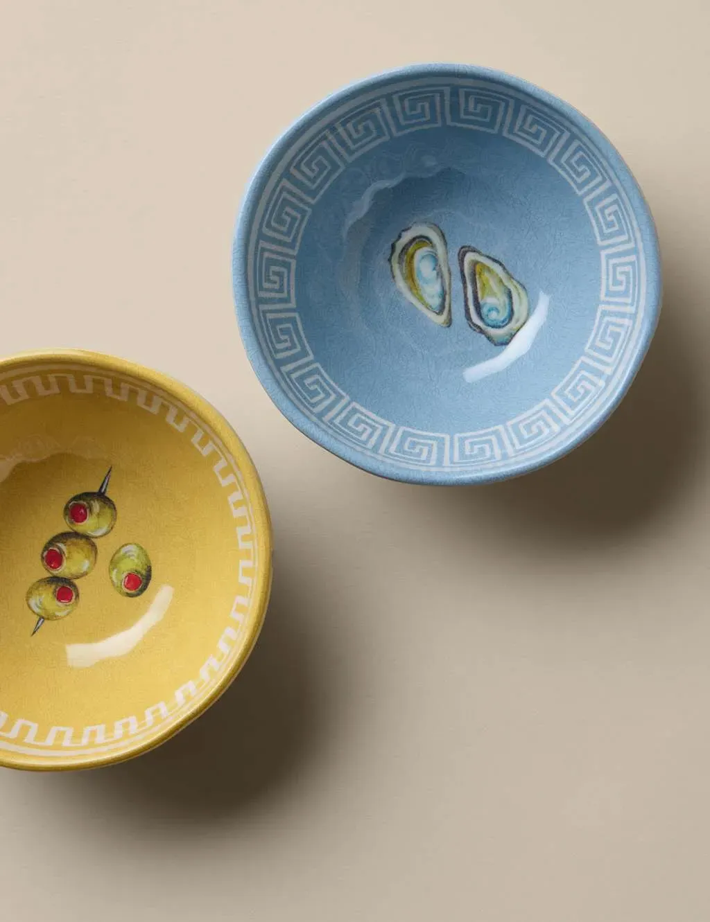 Set of 2 Coastal Picnic Nibble Bowls - Blue Mix, Melamine product