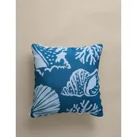 Set of 2 Coastal Square Outdoor Cushions - Blue Mix alternate view