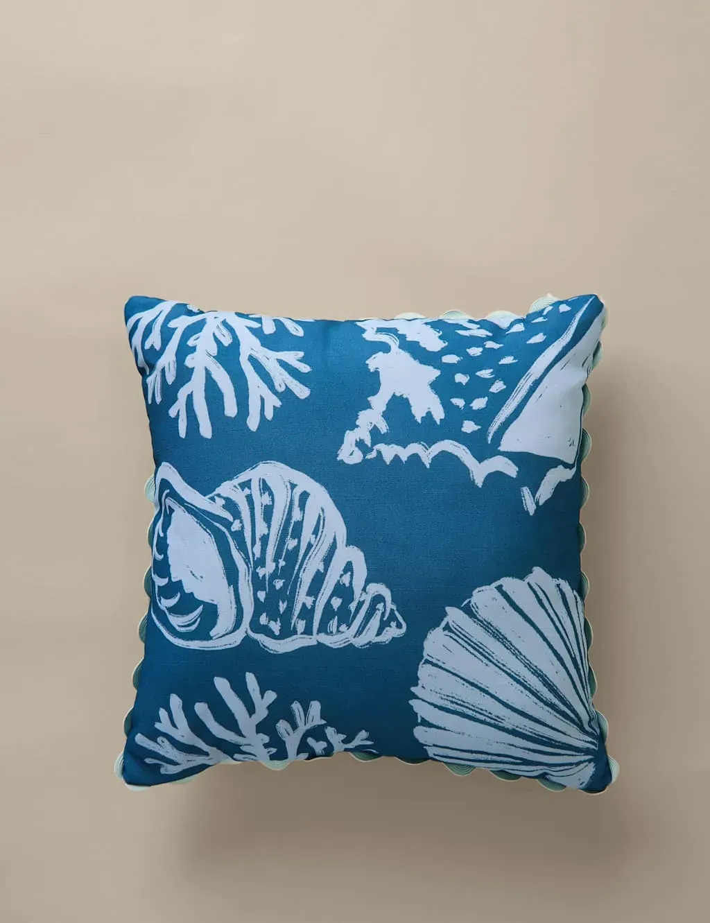 Set of 2 Coastal Square Outdoor Cushions - Blue Mix product