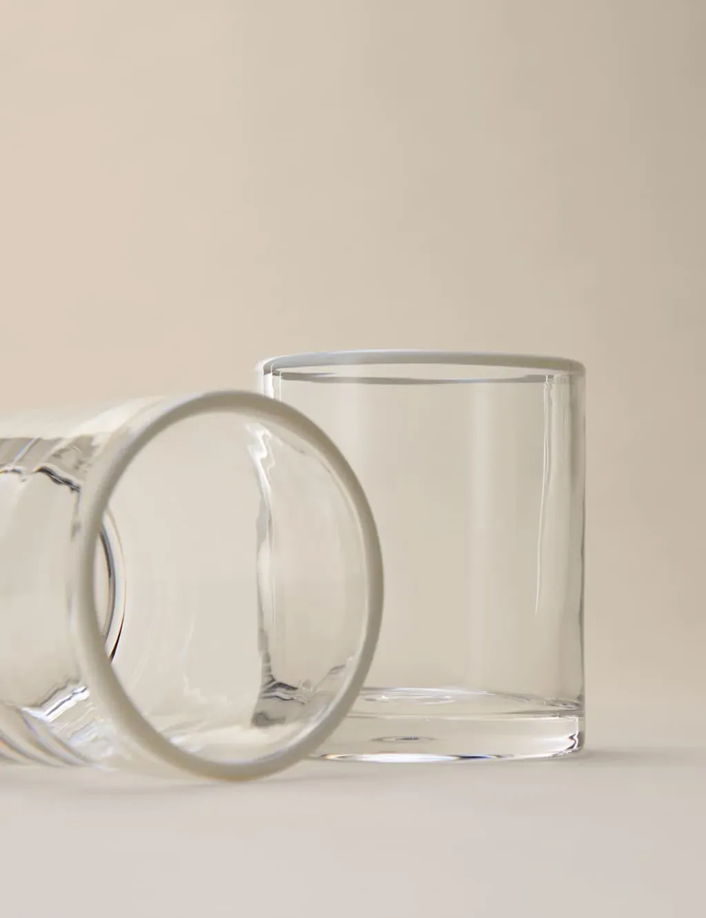Set of 2 Contrast Rim Tumblers - White, Glass product