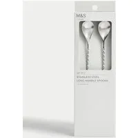 Set of 2 Latte Spoons - Silver, Stainless Steel alternate view