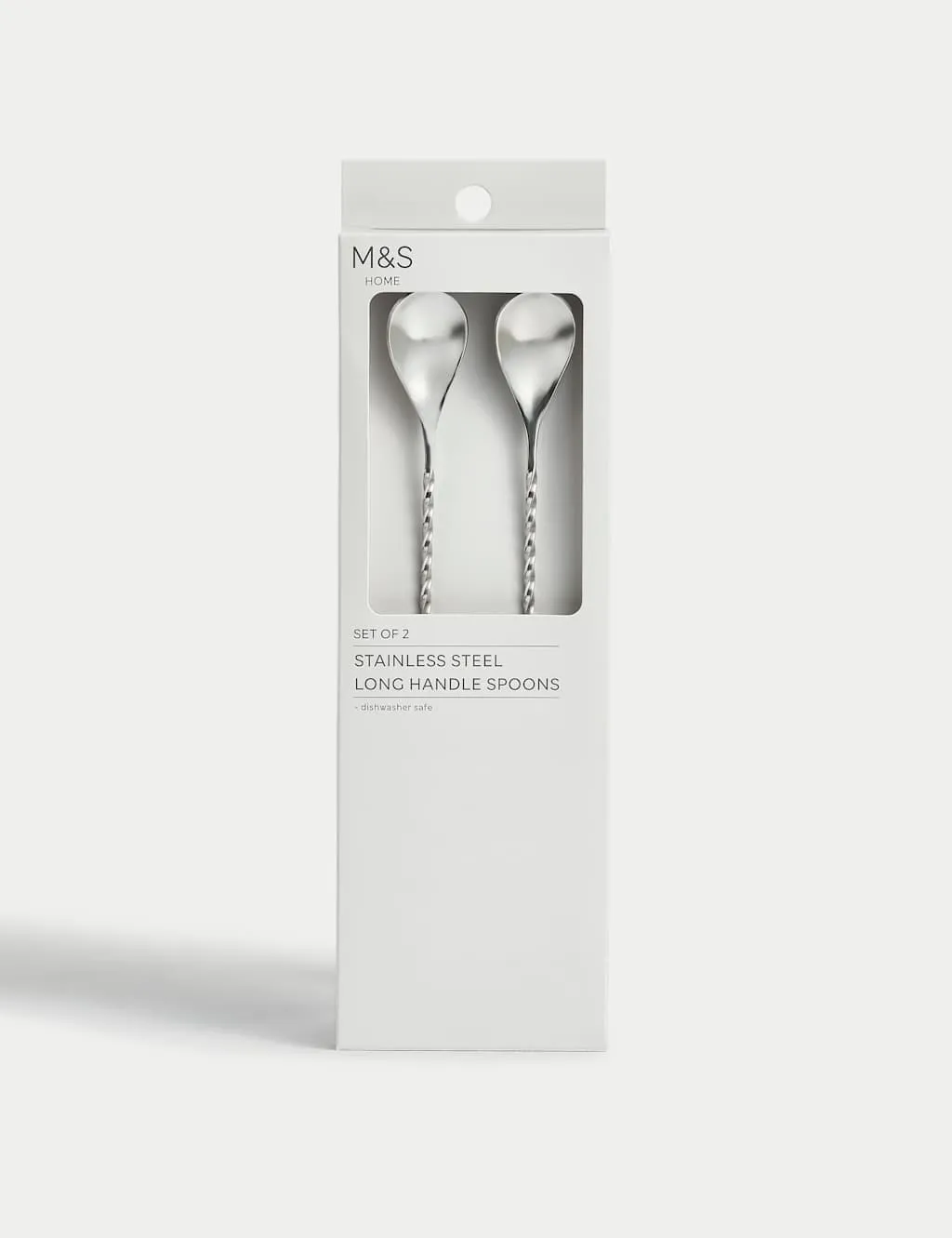 Set of 2 Latte Spoons - Silver, Stainless Steel product