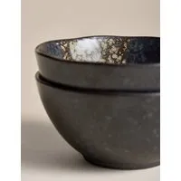 Set of 2 Oxidised Soy Nibble Bowls - Brown, Stoneware alternate view