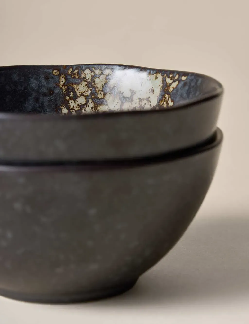 Set of 2 Oxidised Soy Nibble Bowls - Brown, Stoneware product