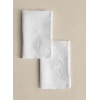 Set of 2 Pure Linen Embroidered Napkins - Ecru alternate view