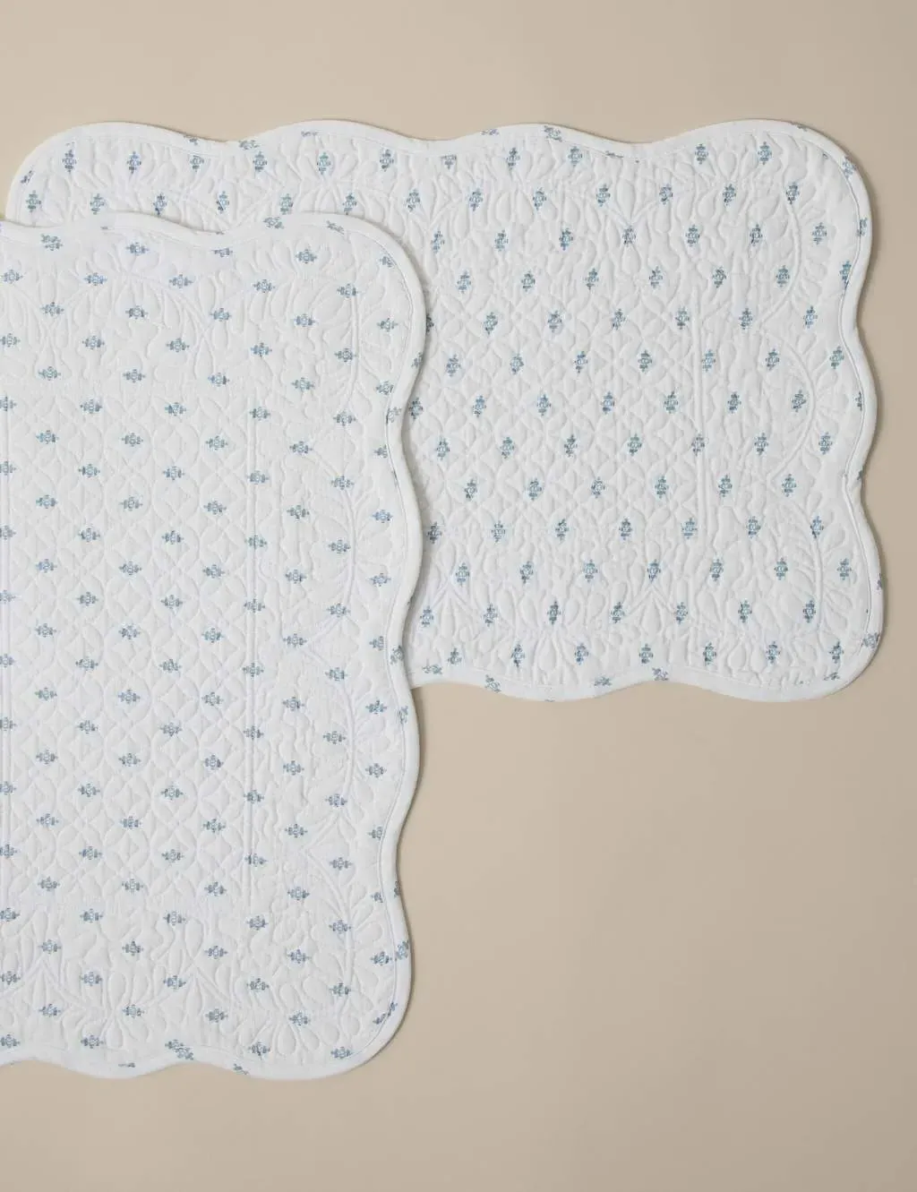 Set of 2 Quilted Coastal Placemats - White Mix, Cotton product